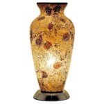 Apollo Mosaic Glass Vase Table Lamp In Autumn Gold