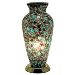 Apollo Mosaic Glass Vase Table Lamp In Green