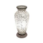 Apollo Mosaic Glass Vase Table Lamp In White