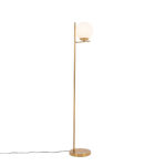 Art Deco floor lamp gold with opal glass - Flore