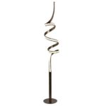 Beautiful Led Twist Floor Lamp In Rustic Black And gold