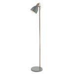 Dar FRE4939 Frederick Floor Lamp In Gustavian Grey With Copper
