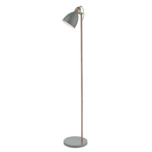 Dar FRE4939 Frederick Floor Lamp In Gustavian Grey With Copper
