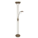 MotherChild Antique Brass Floor Lamp With Double Rotary Switches