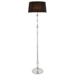 Polina Floor Lamp In Polished Nickel With Black Shade