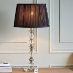 Polina Medium Table Lamp In Polished Nickel With Black Shade
