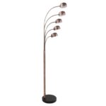 Tupelo Floor Lamp In Brown With Black Marble Base