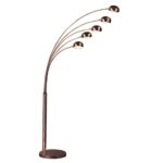 Zeiss 5 Arched Lights Floor Lamp In Warm Copper