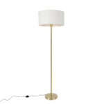 Floor lamp brass with shade white 50 cm - Simplo