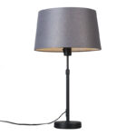 Table lamp black with shade gray 35 cm adjustable - Parte