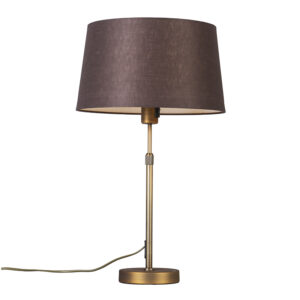 Table lamp bronze with shade brown 35 cm adjustable - Parte