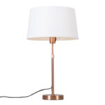 Copper table lamp with shade white 35 cm adjustable - Parte