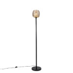 Design floor lamp black with gold 20 cm - Sarella