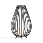 Design outdoor floor lamp black with opal glass 70 cm IP44 - Angela