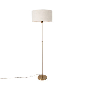 Floor lamp adjustable bronze with shade light gray 50 cm - Parte