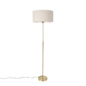 Floor lamp adjustable gold with shade light gray 50 cm - Parte