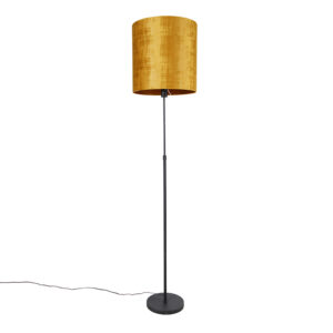 Floor lamp black with gold shade 40 cm adjustable - Parte