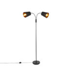 Modern floor lamp black 2-light - Carmen