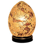 Apollo Mini Mosaic Glass Egg Table Lamp In Autumn Gold