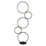 Cirque 5 LED Ring Floor Lamp In Matt Black And White