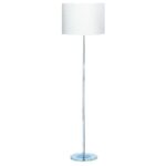 Drum Chrome Corner Floor Lamp With Silver Round Base