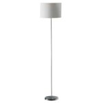 Formito White Fabric Shade Floor Lamp With Stainless Steel Base
