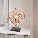 Goshen Metal Table Lamp With Marble Base In Antique Gold