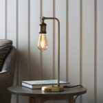 Halifax Metal Floor Lamp In Aged Pewter And Aged Copper