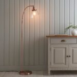 Hartford Clear Glass Shade Floor Lamp In Aged Copper