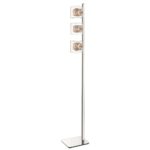 Holland Clear Glass Floor Lamp In Copper And Chrome