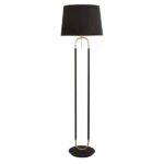 Jazz Velvet Shade Floor Lamp With Black And Satin Brass Base