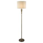 Oscar Linen Shade Floor Lamp With Antique Brass Base