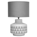 Wylica Grey Fabric Shade Table Lamp With Ceramic Base