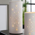 Allegan Porcelain Graphic Design Table Lamp In White