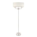Nixon 2 Lights White Oval Shade Floor Lamp In Bright Nickel