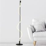 Serpent LED Opal Snaked Floor Lamp In Matt Black