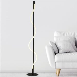 Serpent LED Opal Snaked Floor Lamp In Matt Black
