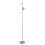 Tully 2 Lights LED Floor Lamp In Satin Silver