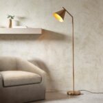 Carlisle Metal Floor Lamp In Brushed Antique Brass