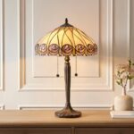Hinton Tiffany Glass Table Lamp In Multicolour