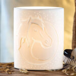 Allegan Porcelain Horse Head Design Table Lamp In White