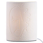 Allegan Small Porcelain Face Design Table Lamp In White