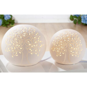 Allston White Porcelain Tree Of Life Table Lamps In Pair